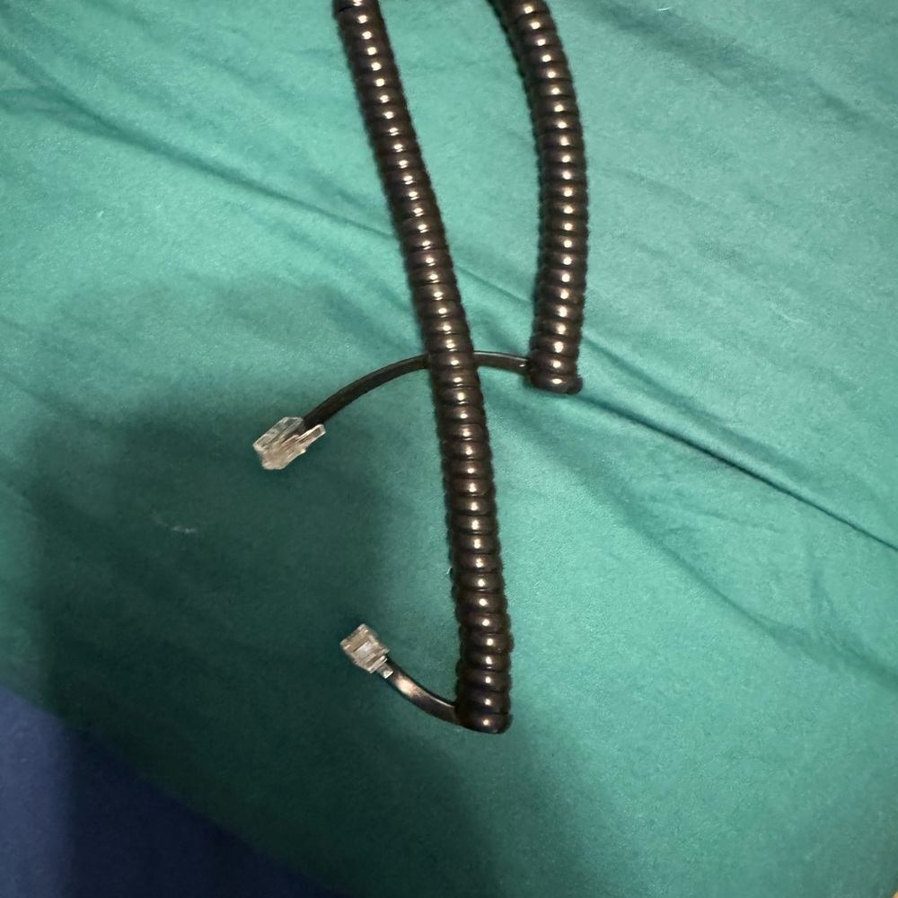 Black Coiled VoIP Phone Cable